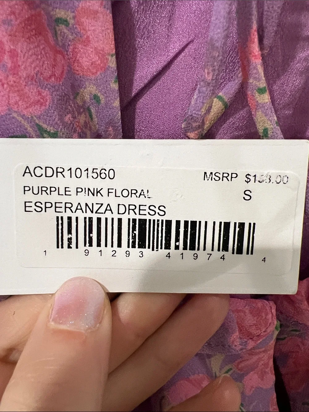 NWT Astr Floral Purple Maxi Dress with Pink Blooms - Picture 5 of 5
